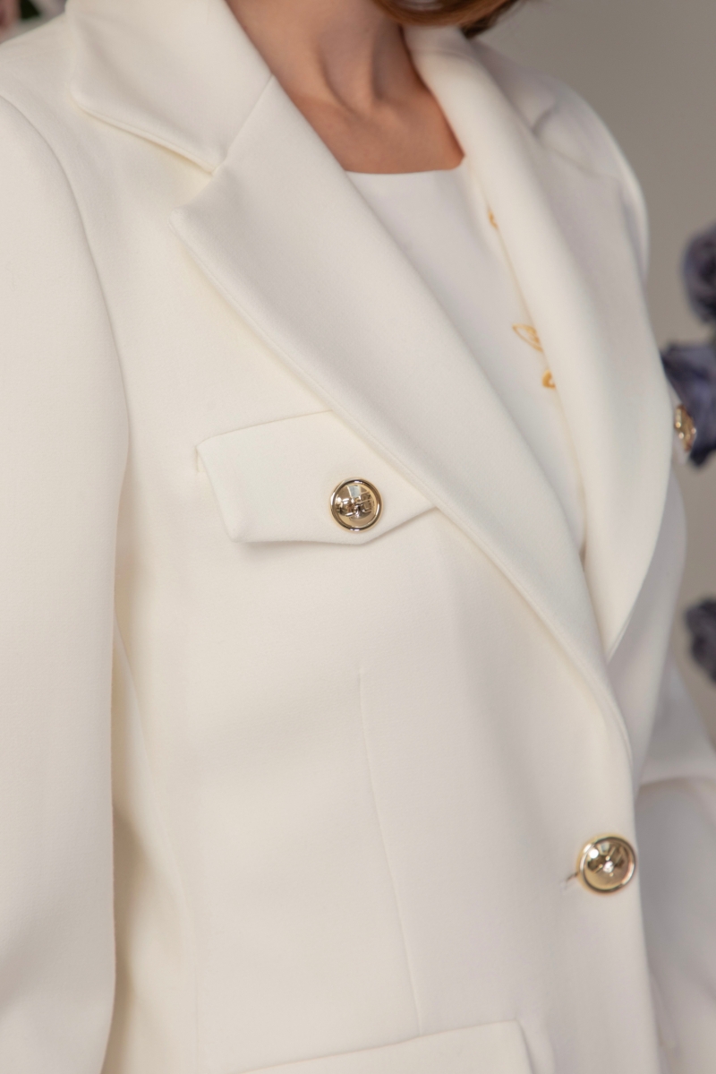 Бяло сако с колан "JASMIN d’or"